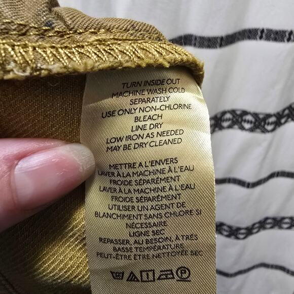 Pilcro mustard yellow wide leg high rise jeans non stretch denim size 33 - Picture 12 of 13